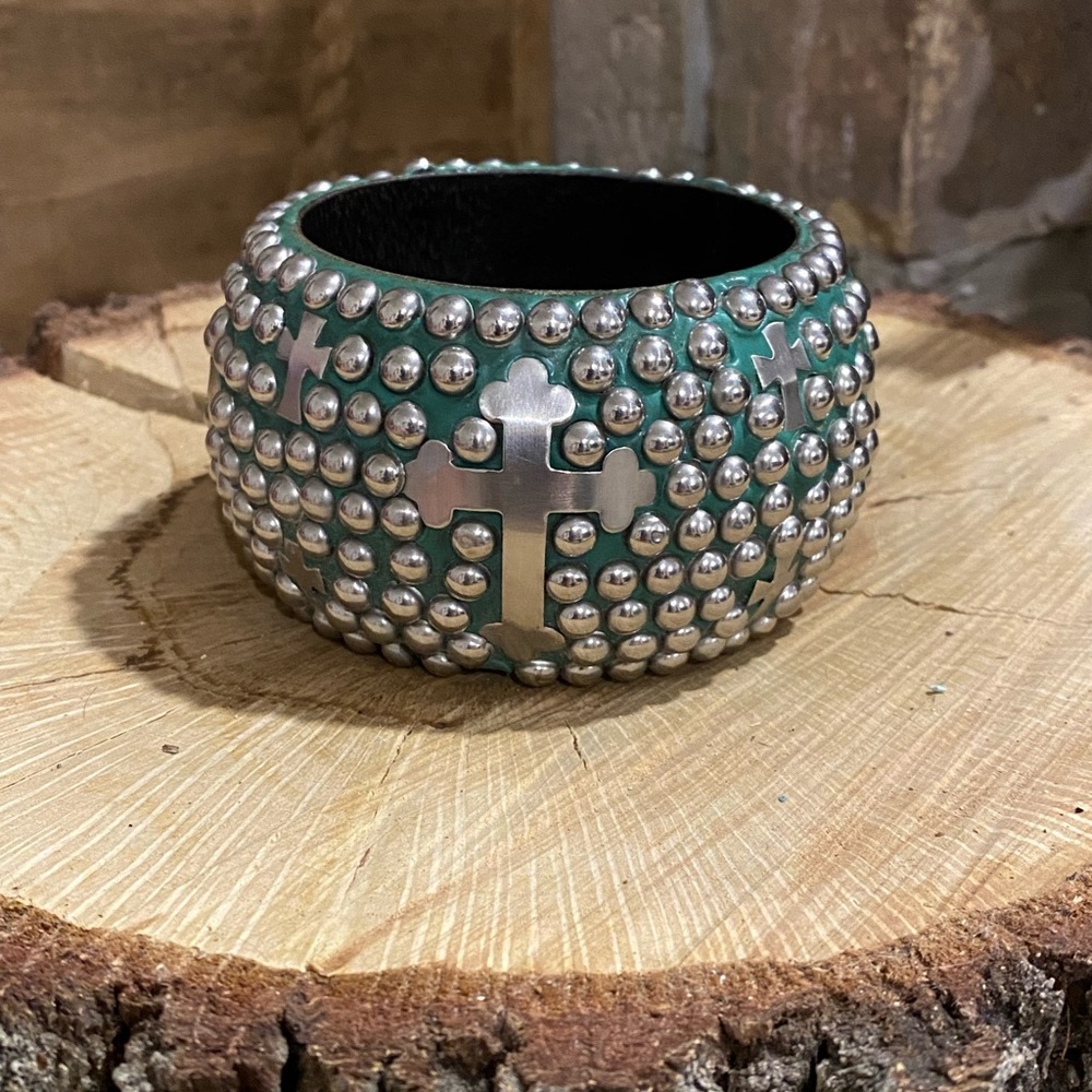 Wooden Wide Bangle Bracelet